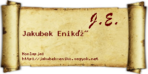Jakubek Enikő névjegykártya