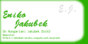 eniko jakubek business card