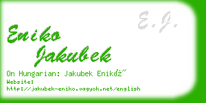 eniko jakubek business card